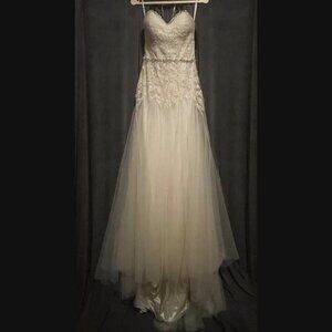 Melissa Sweet Strapless Tulle Sheath Wedding Dress